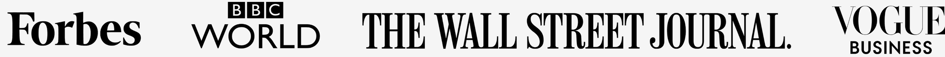 Featured in Forbes, BBC World, The Wall Street Journal, and Vogue Business